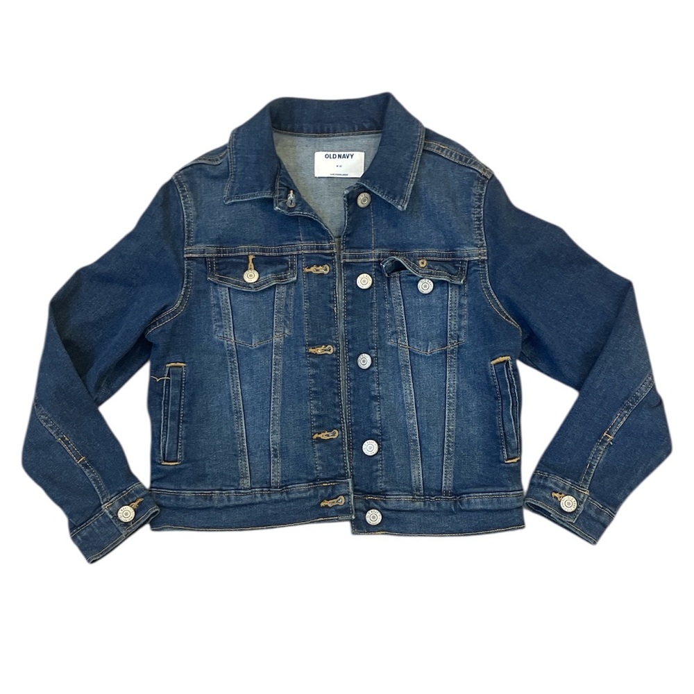 Old Navy Jean Jacket Denim Blue Stretch Girl’s Size M (8)